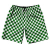 Checkerboard 1 Inch Green Kelly and White 10" Swim Shorts Made in USA by Tribe Lacrosse