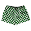 Checkerboard 1 Inch Green Kelly and White 2.5" Swim Shorts Made in USA by Tribe Lacrosse