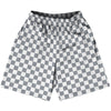 Checkerboard 1 Inch Grey Dark and White Basketball Practice Shorts Made In USA by Tribe Lacrosse