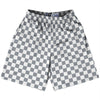 Checkerboard 1 Inch Grey Dark and White Lacrosse Shorts Made In USA by Tribe Lacrosse