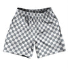 Checkerboard 1 Inch Grey Dark and White Soccer Shorts Made In USA by Tribe Lacrosse