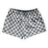 Checkerboard 1 Inch Grey Dark and White 2.5" Swim Shorts Made in USA by Tribe Lacrosse