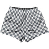 Checkerboard 1 Inch Grey Dark and White Womens & Girls Sport Shorts End Made In USA by Tribe Lacrosse