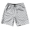 Checkerboard 1 Inch Grey Medium and White 10" Swim Shorts Made in USA by Tribe Lacrosse