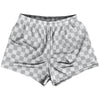 Checkerboard 1 Inch Grey Medium and White Womens & Girls Sport Shorts End Made In USA by Tribe Lacrosse