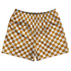 Checkerboard 1 Inch Orange Burnt and White Rugby Shorts Made In USA by Tribe Lacrosse
