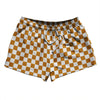 Checkerboard 1 Inch Orange Burnt and White 2.5" Swim Shorts Made in USA by Tribe Lacrosse