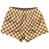 Checkerboard 1 Inch Orange Burnt and White Womens & Girls Sport Shorts End Made In USA by Tribe Lacrosse