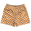 Checkerboard 1 Inch Orange Tennessee and White Rugby Shorts Made In USA by Tribe Lacrosse