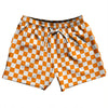 Checkerboard 1 Inch Orange Tennessee and White 5" Swim Shorts Made in USA by Tribe Lacrosse