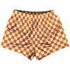 Checkerboard 1 Inch Orange Tennessee and White Womens & Girls Sport Shorts End Made In USA by Tribe Lacrosse