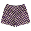 Checkerboard 1 Inch Purple Medium and Vegas Gold Rugby Shorts Made In USA by Tribe Lacrosse