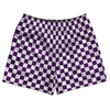 Checkerboard 1 Inch Purple Medium and White Rugby Shorts Made In USA by Tribe Lacrosse