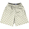 Checkerboard 1 Inch Vegas Gold and White Lacrosse Shorts Made In USA by Tribe Lacrosse