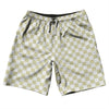 Checkerboard 1 Inch Vegas Gold and White 10" Swim Shorts Made in USA by Tribe Lacrosse