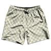 Checkerboard 1 Inch Vegas Gold and White Swim Shorts 7" Made in USA by Tribe Lacrosse
