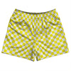 Checkerboard 1 Inch Yellow Canary and White Rugby Shorts Made In USA by Tribe Lacrosse