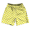 Checkerboard 1 Inch Yellow Canary and White Soccer Shorts Made In USA by Tribe Lacrosse
