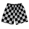 Checkerboard 2.5 Inches Yellow Bright and White Athletic Running Fitness Exercise Shorts 7" Inseam Shorts Made In USA by Tribe Lacrosse