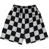 Checkerboard 2.5 Inches Black and Grey Medium Basketball Practice Shorts Made In USA by Tribe Lacrosse