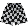 Checkerboard 2.5 Inches Black and Grey Medium Lacrosse Shorts Made In USA by Tribe Lacrosse