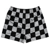 Checkerboard 2.5 Inches Black and Grey Medium Rugby Shorts Made In USA by Tribe Lacrosse