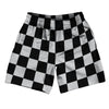 Checkerboard 2.5 Inches Black and Grey Medium Soccer Shorts Made In USA by Tribe Lacrosse
