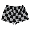 Checkerboard 2.5 Inches Black and Grey Medium 2.5" Swim Shorts Made in USA by Tribe Lacrosse