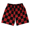 Checkerboard 2.5 Inches Black and Red Dark Soccer Shorts Made In USA by Tribe Lacrosse