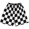 Checkerboard 2.5 Inches Black and White Basketball Practice Shorts Made In USA by Tribe Lacrosse