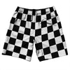 Checkerboard 2.5 Inches Black and White 10" Swim Shorts Made in USA by Tribe Lacrosse