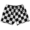 Checkerboard 2.5 Inches Black and White 5" Swim Shorts Made in USA by Tribe Lacrosse