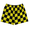 Checkerboard 2.5 Inches Black and Yellow Rugby Shorts Made In USA by Tribe Lacrosse