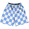 Checkerboard 2.5 Inches Blue Carolina and White Basketball Practice Shorts Made In USA by Tribe Lacrosse