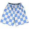 Checkerboard 2.5 Inches Blue Carolina and White Lacrosse Shorts Made In USA by Tribe Lacrosse