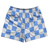 Checkerboard 2.5 Inches Blue Carolina and White Rugby Shorts Made In USA by Tribe Lacrosse