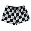 Checkerboard 2.5 Inches Blue Navy Almost Black and White 2.5" Swim Shorts Made in USA by Tribe Lacrosse
