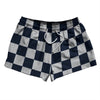 Checkerboard 2.5 Inches Blue Navy And Grey Medium 2.5" Swim Shorts Made in USA by Tribe Lacrosse