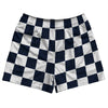 Checkerboard 2.5 Inches Blue Navy and White Rugby Shorts Made In USA by Tribe Lacrosse
