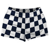 Checkerboard 2.5 Inches Blue Navy and White Shorty Short Gym Shorts 2.5" Inseam Made In USA by Tribe Lacrosse