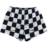 Checkerboard 2.5 Inches Blue Navy and White Womens & Girls Sport Shorts End Made In USA by Tribe Lacrosse