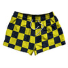 Checkerboard 2.5 Inches Blue Navy and Yellow Bright 2.5" Swim Shorts Made in USA by Tribe Lacrosse