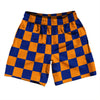 Checkerboard 2.5 Inches Blue Royal and Tennessee Orange Athletic Running Fitness Exercise Shorts 7" Inseam Shorts Made In USA by Tribe Lacrosse