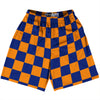 Checkerboard 2.5 Inches Blue Royal and Tennessee Orange Lacrosse Shorts Made In USA by Tribe Lacrosse
