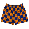 Checkerboard 2.5 Inches Blue Royal and Tennessee Orange Rugby Shorts Made In USA by Tribe Lacrosse