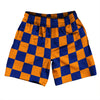 Checkerboard 2.5 Inches Blue Royal and Tennessee Orange Soccer Shorts Made In USA by Tribe Lacrosse
