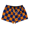 Checkerboard 2.5 Inches Blue Royal and Tennessee Orange 2.5" Swim Shorts Made in USA by Tribe Lacrosse