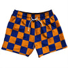 Checkerboard 2.5 Inches Blue Royal and Tennessee Orange 5" Swim Shorts Made in USA by Tribe Lacrosse