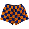 Checkerboard 2.5 Inches Blue Royal and Tennessee Orange Womens & Girls Sport Shorts End Made In USA by Tribe Lacrosse