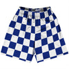 Checkerboard 2.5 Inches Blue Royal and White Lacrosse Shorts Made In USA by Tribe Lacrosse